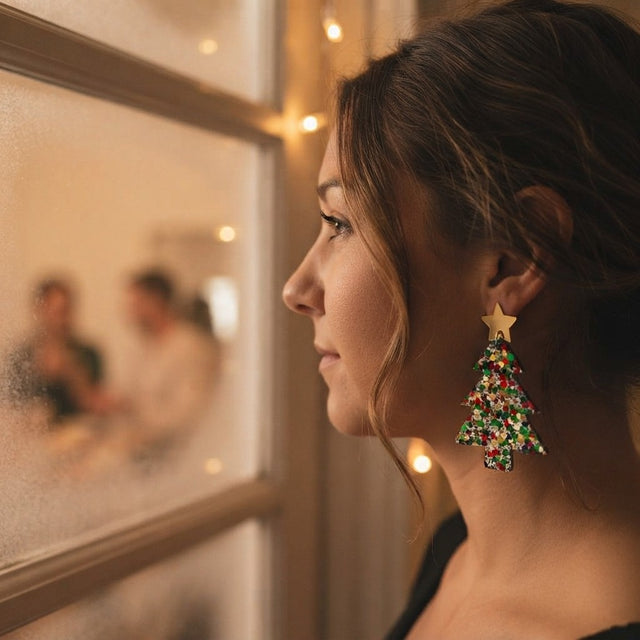 Christmas Themed Acrylic Dangle Earrings